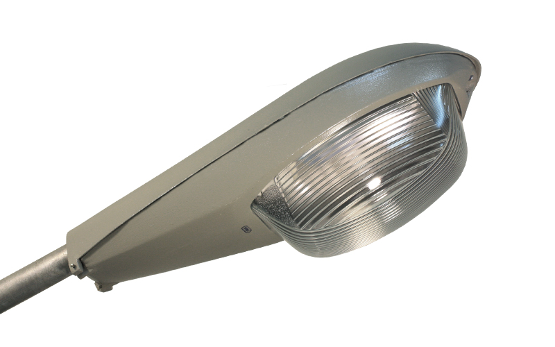 โคมไฟถนนหลังเต่า HID ตัวถังอลูมิเนียม ขั้วหลอด E40 แก้วปั๊มทรงสูง