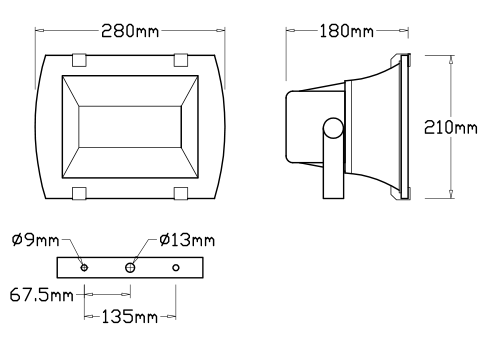 โคมฟลัดไลท์ Rx7s Symestrical Reflector